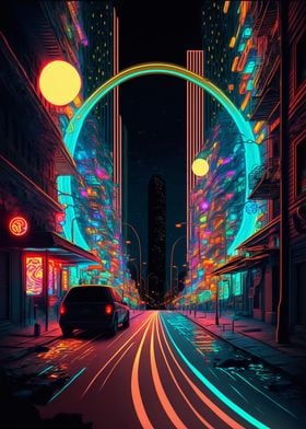 Neon Light Street