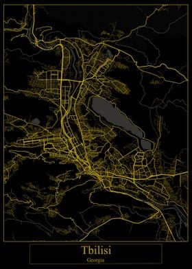 Tbilisi Georgia Gold Map