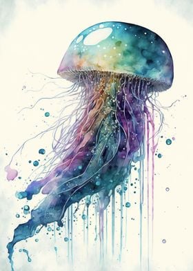 Jellyfish watercolor 
