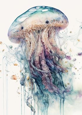 Jellyfish watercolor 