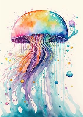 Jellyfish watercolor 