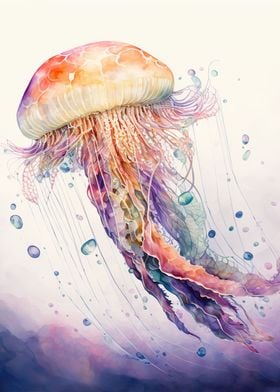 Jellyfish watercolor 