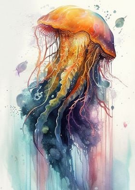 Jellyfish watercolor 