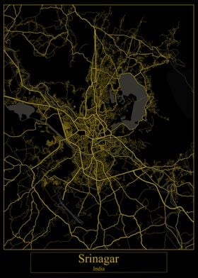 Srinagar India Gold Map