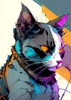 Cute Cyber Cat Artwork