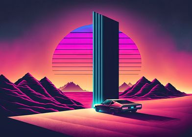 A Synthwave Desert Drive