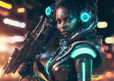 Badass cyberpunk girl