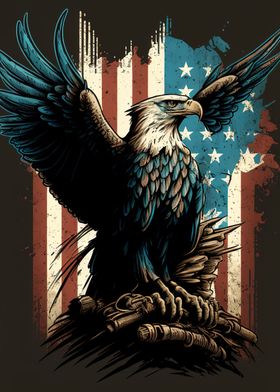 Eagle American Flag