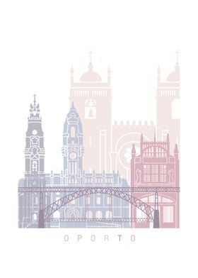 Oporto skyline pastel