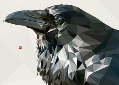 Low Poly Black Raven