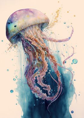 Jellyfish watercolor 