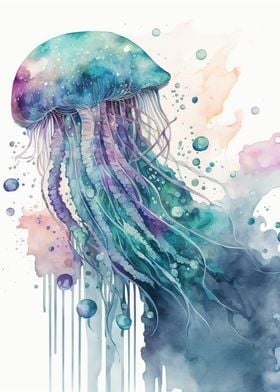Jellyfish watercolor 