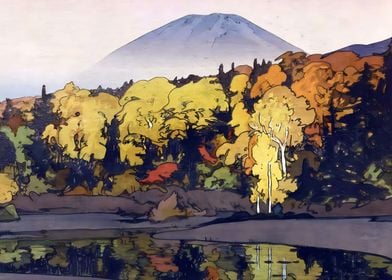 Ukiyo e Autumn in Hakkoda