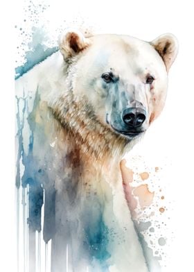 Polar bear in watercolor