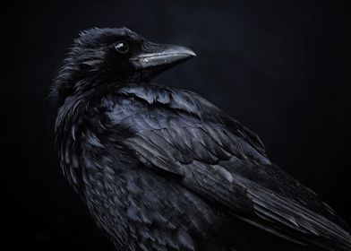 Black raven or crow