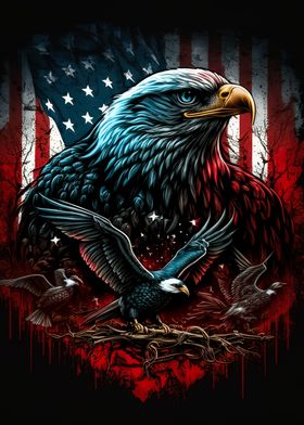 Eagle American Flag