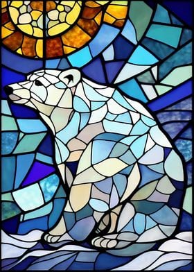 Ice Bear Stained Glass