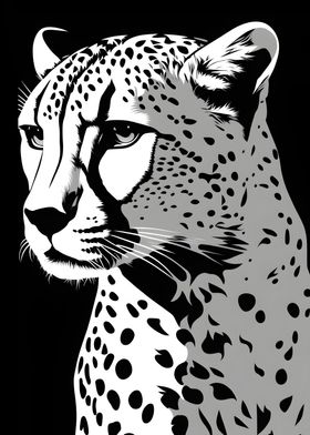 Sleek Monochrome Cheetah