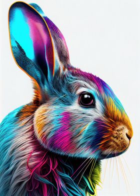 Colorful Rabbit Animals