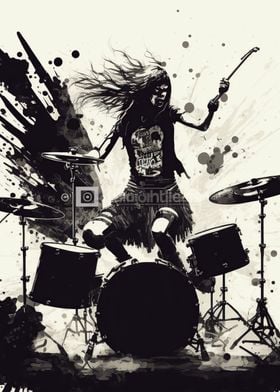 girl playing drums