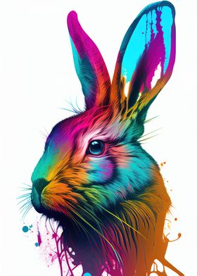 Colorful Rabbit Animals