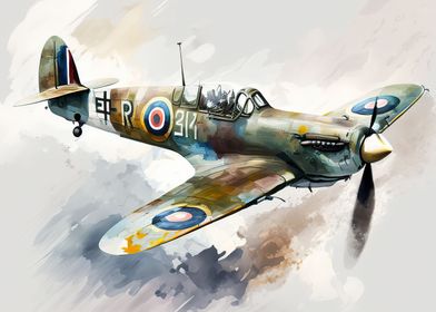 War plane watercolor