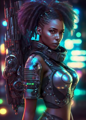 Badass cyberpunk girl