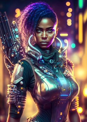 Badass cyberpunk girl