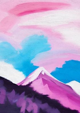 Colorful mountains paint