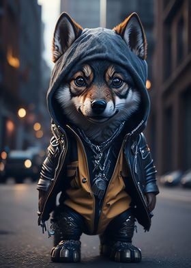 Cute Wolf Streetwear City