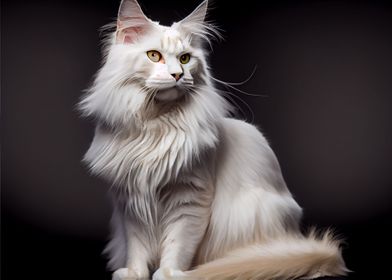 white Maine Coon cat