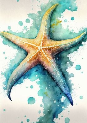 watercolour starfish