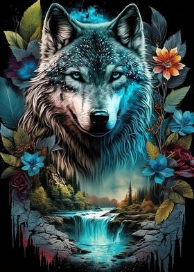 Mandala Jungle Wolf