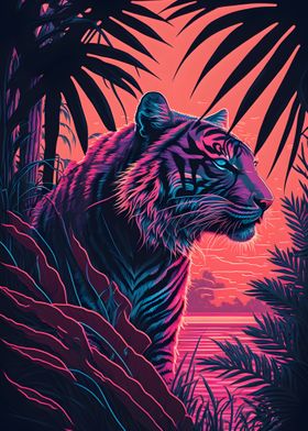 Tiger and Nature Retrowave