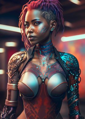 Badass cyberpunk girl