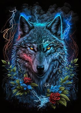 Wolf in Mandala Jungle