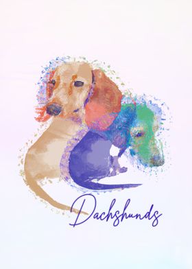 Dachshunds Dogs Hugging