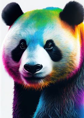 Colorful Panda Animals