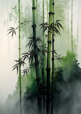 Bamboo Forest Watercolor