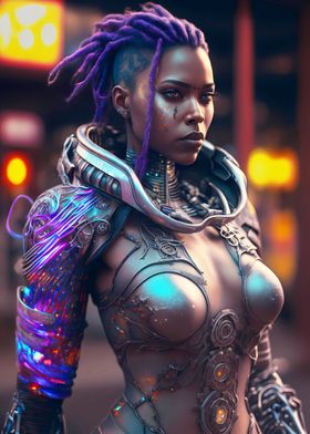 Badass cyberpunk girl