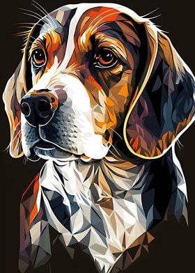 Beagle abstract portrait