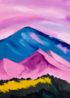Colorful mountains paint