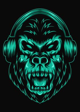 Gorilla green headphone