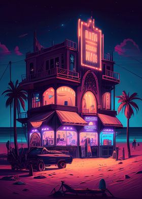 Neon Fantasy Beach Bar