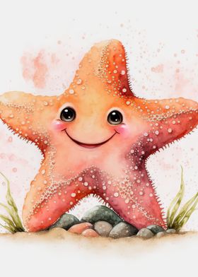 watercolour starfish