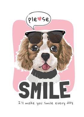 Cute dog with sunglasses