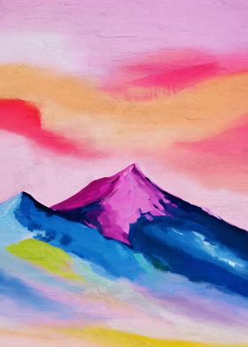 Colorful mountains paint