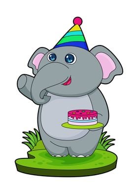 Elephant Party hat Cake