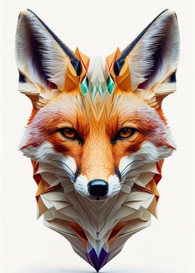 Fox Abstract Animal Face