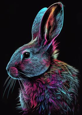 Colorful Rabbit Animals